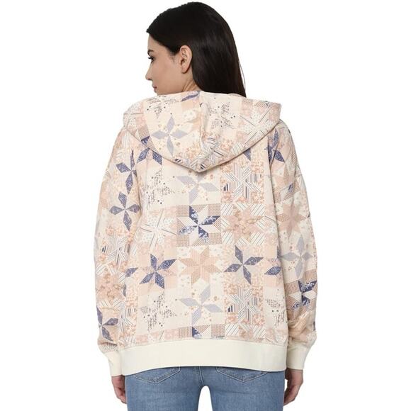 American Eagle Soft Knit Hoodie Pullover Sweater Boho Patchwork Print Sz M - Picture 3 of 10